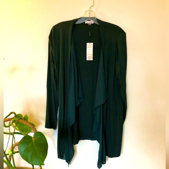 Calvin Klein Sweaters - 🌲Calvin Klein Emerald Green Long Cardigan BNWT
